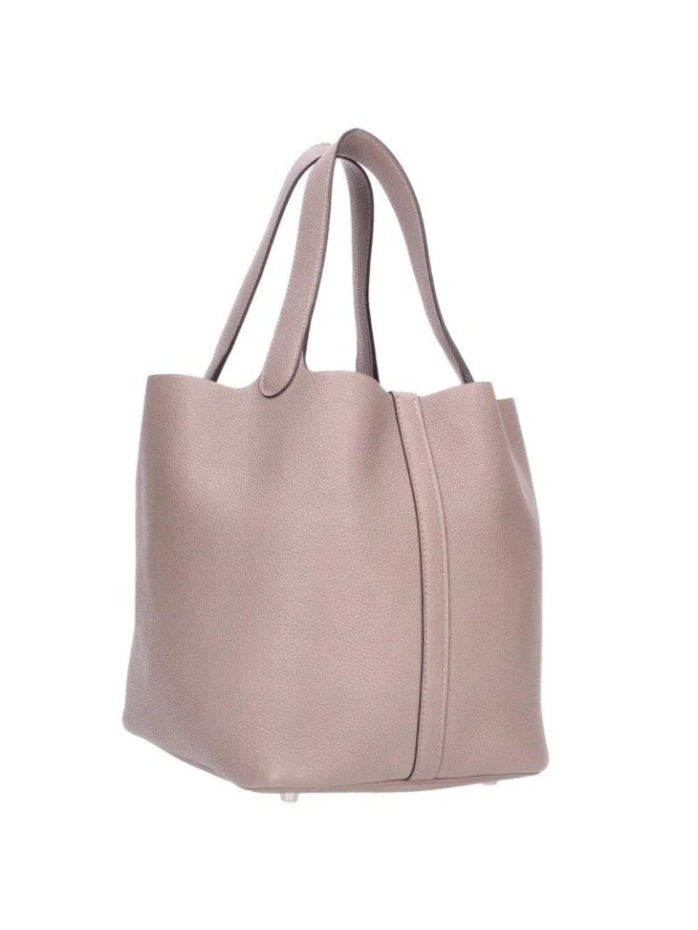 Hermes Picotin Lock MM Silver Taurillon Clemence Gray Asphalt Handbag MM